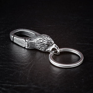 Stainless Steel Raven Head Keychain-Viking Collectables-Norse Spirit
