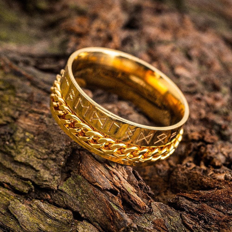 Stainless Steel Rotating Rune Ring - Norse Spirit