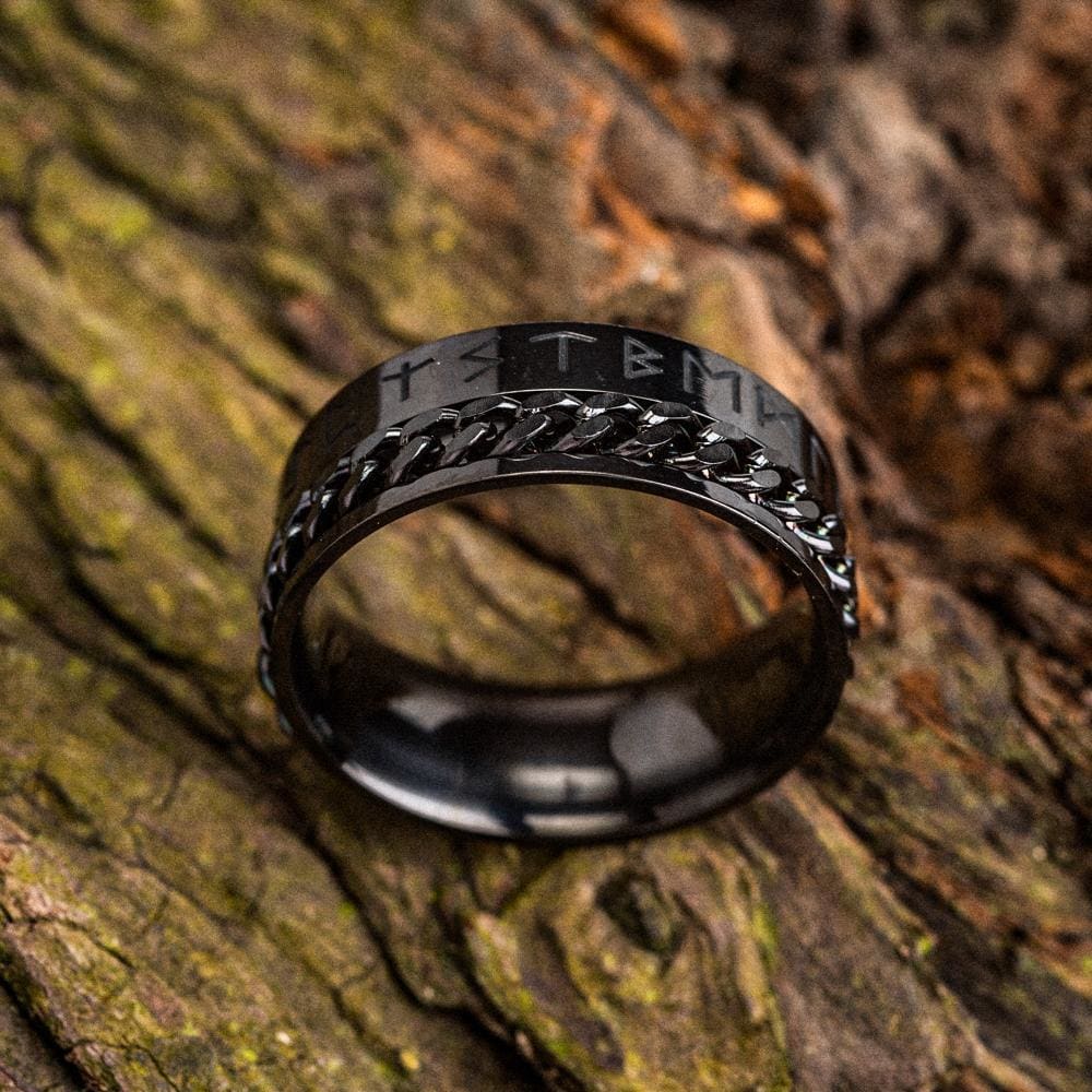Stainless Steel Rotating Rune Ring - Norse Spirit