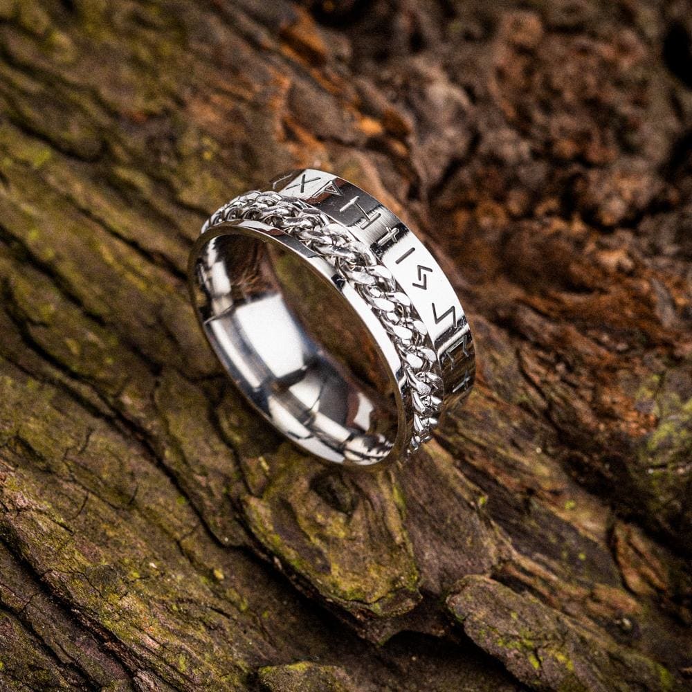 Stainless Steel Rotating Rune Ring - Norse Spirit
