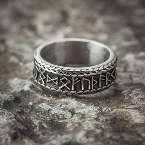 Stainless Steel Rune and Knotwork Ring-Viking Ring-Norse Spirit
