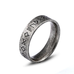 Stainless Steel Runes Ring (Aged Finish)-Viking Ring-Norse Spirit
