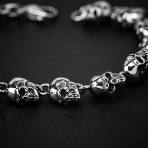Stainless Steel Skull Chain Bracelet-Viking Bracelet-Norse Spirit
