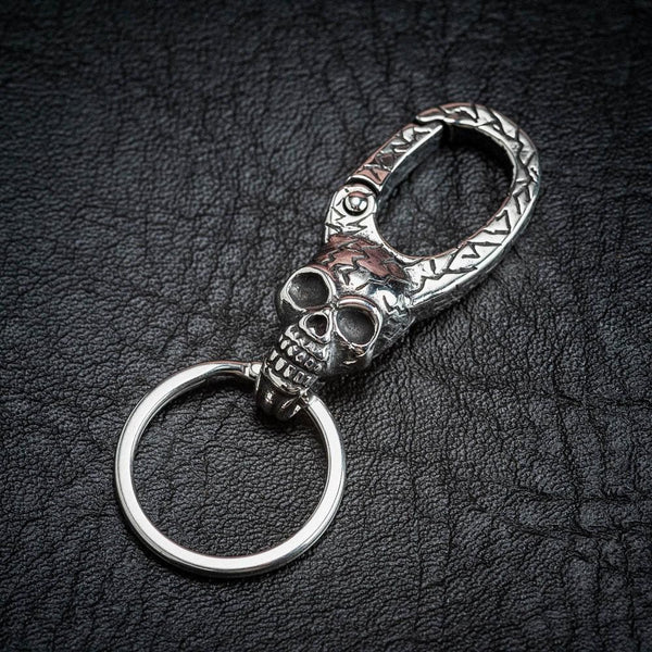 Stainless Steel Skull Keychain - Norse Spirit