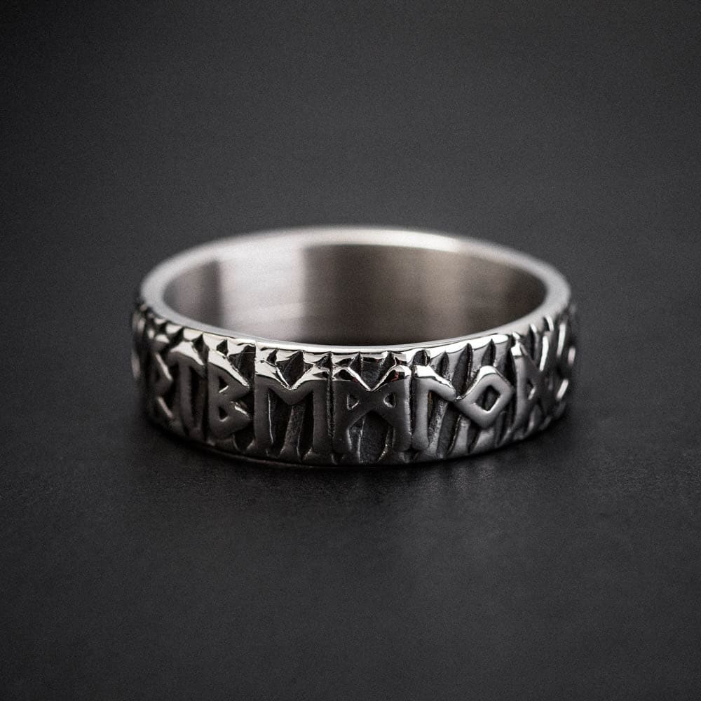 Stainless Steel Slim Rune Ring-Viking Ring-Norse Spirit