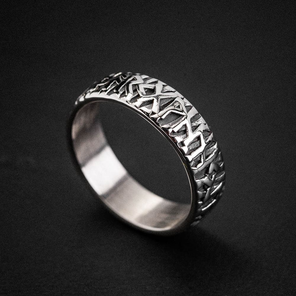 Stainless Steel Slim Rune Ring - Norse Spirit