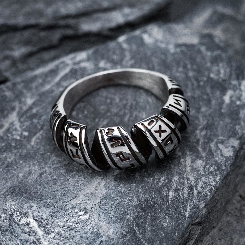 Stainless Steel Spiral Rune Ring-Viking Ring-Norse Spirit
