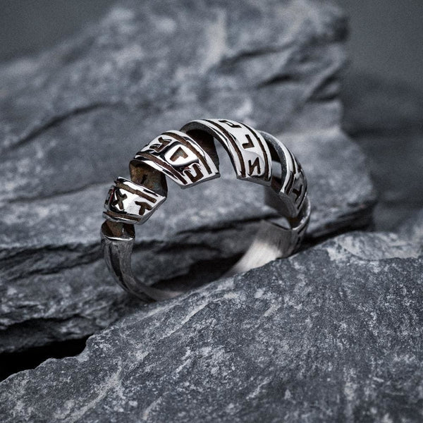 Stainless Steel Spiral Rune Ring | Viking Rings - Norse Spirit