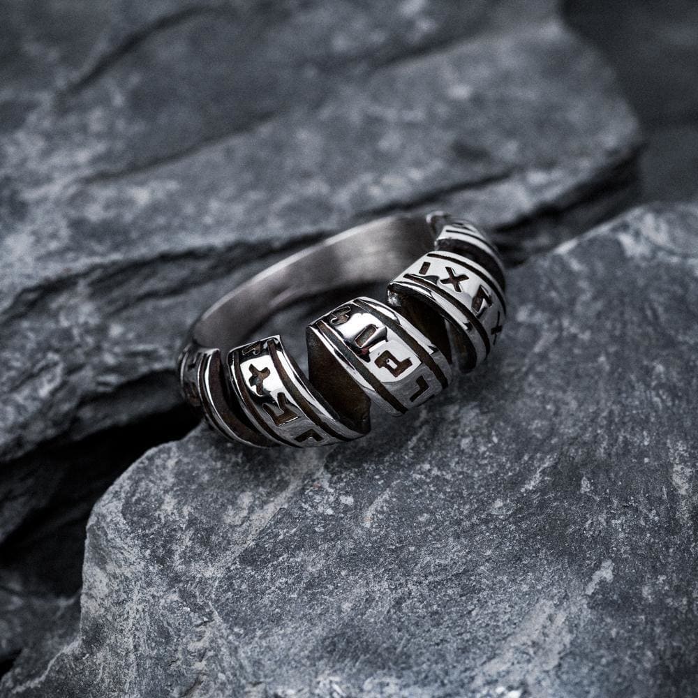 Stainless Steel Spiral Rune Ring | Viking Rings - Norse Spirit