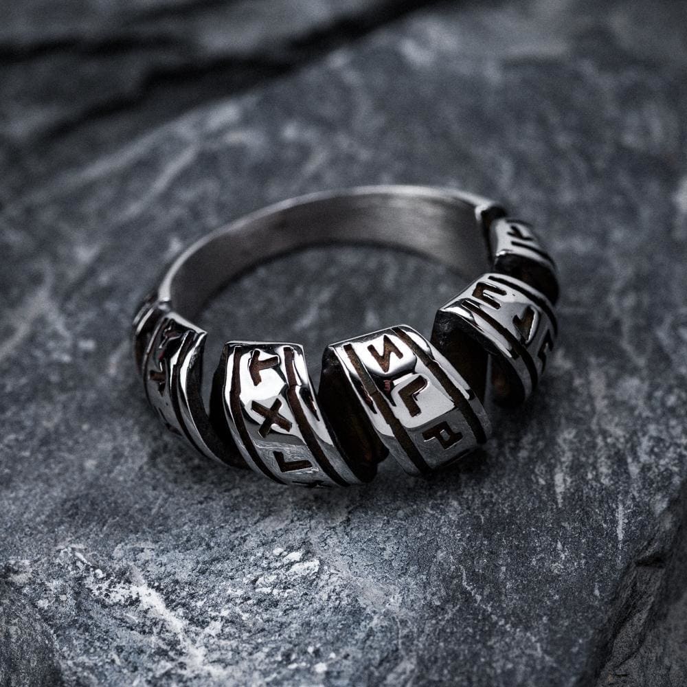 Stainless Steel Spiral Rune Ring-Viking Ring-Norse Spirit
