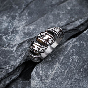 Stainless Steel Spiral Rune Ring-Viking Ring-Norse Spirit