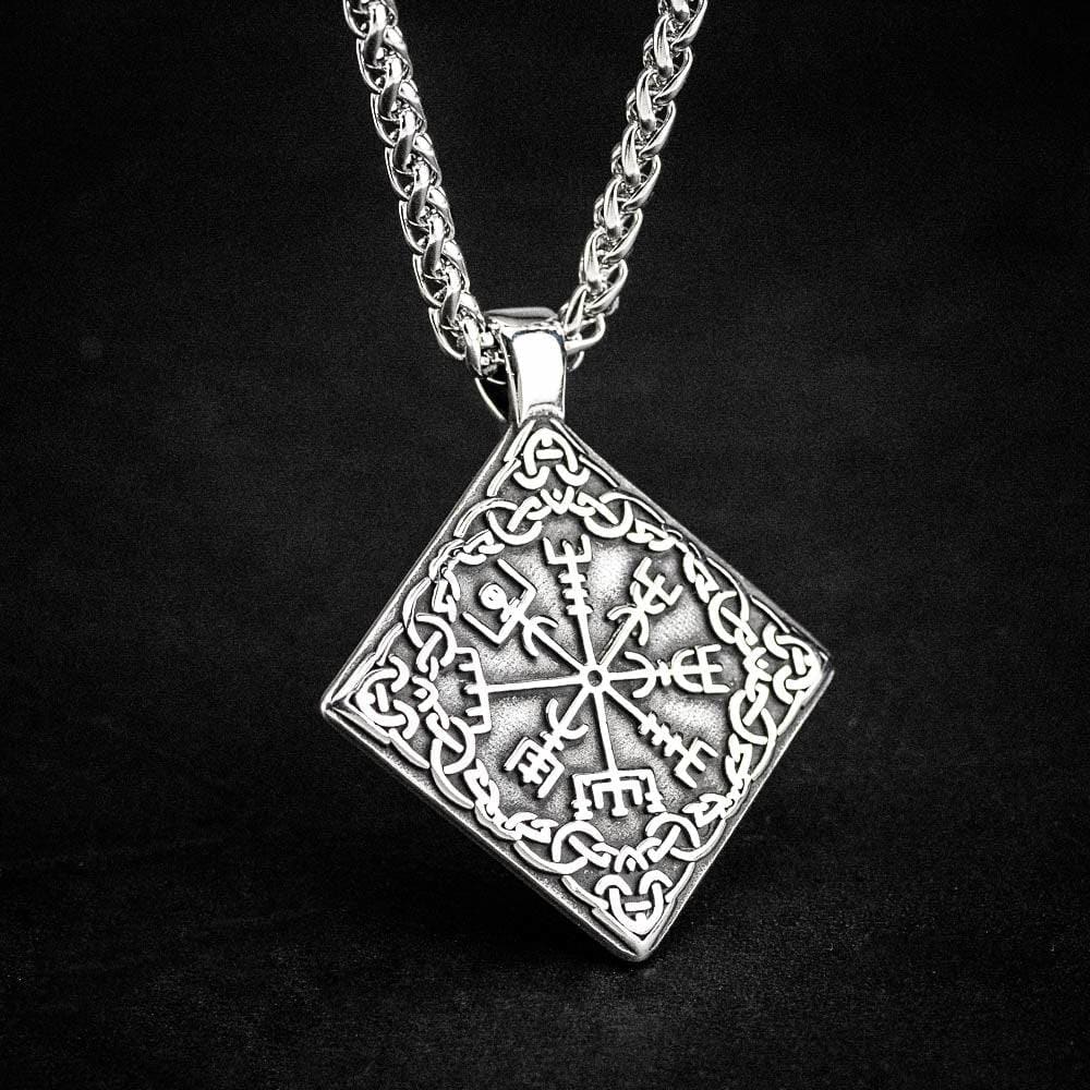 Stainless Steel Square Vegvisir Necklace-Necklaces-Norse Spirit