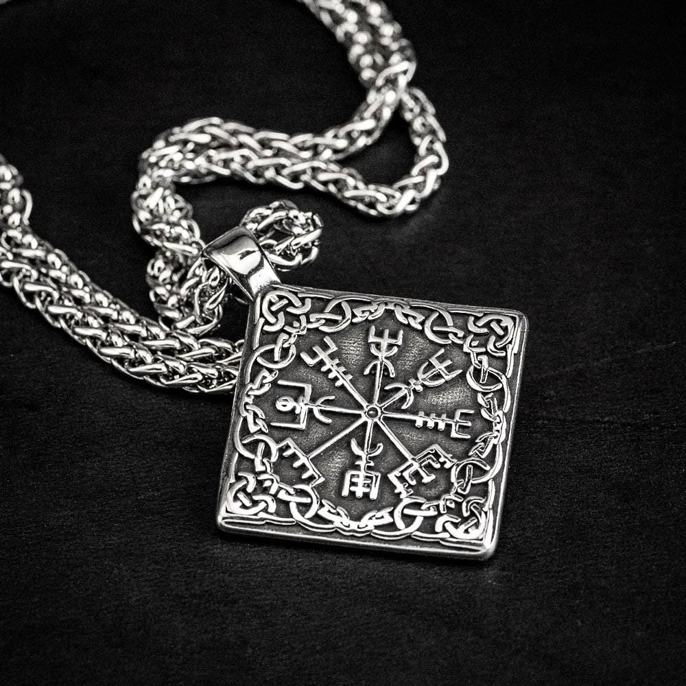 Stainless Steel Square Vegvisir Necklace-Necklaces-Norse Spirit