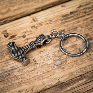 Stainless Steel Thor's Hammer Keychain-Viking Collectables-Norse Spirit
