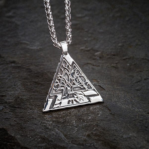 Stainless Steel Triangular Tree of Life / Yggdrasil Necklace-Viking Necklace-Norse Spirit