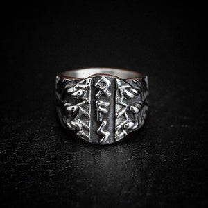 Stainless Steel Triple Rune Ring-Viking Ring-Norse Spirit