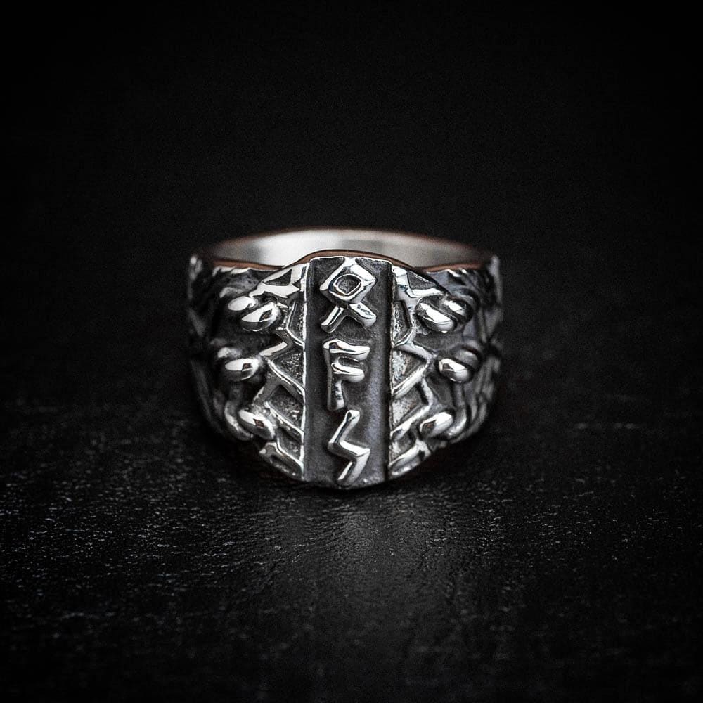 Stainless Steel Triple Rune Ring - Norse Spirit