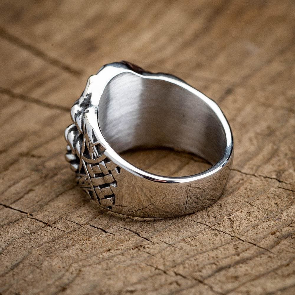 Stainless Steel Triple Rune Ring - Norse Spirit