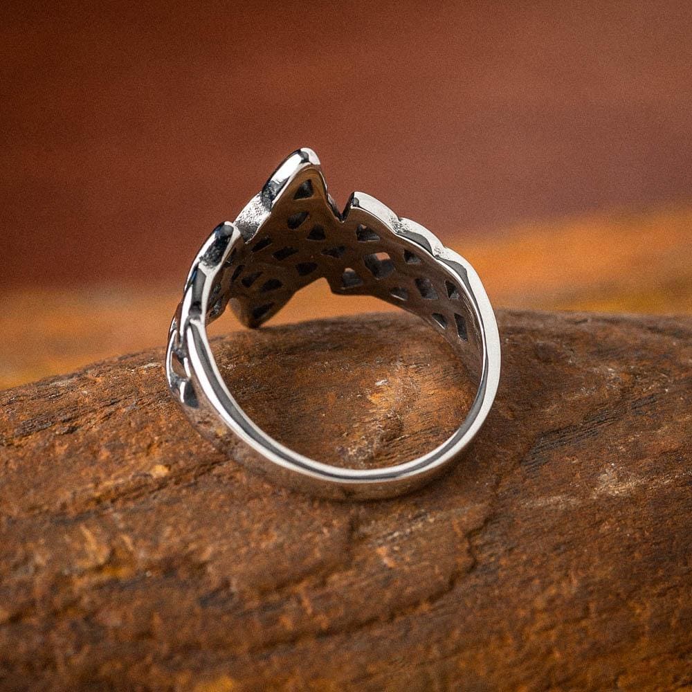 Stainless Steel Triquetra and Celtic Knot Ring-Viking Ring-Norse Spirit