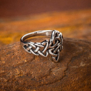 Stainless Steel Triquetra and Celtic Knot Ring-Viking Ring-Norse Spirit