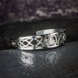 Stainless Steel Valknut and Celtic Design Bracelet-Viking Bracelet-Norse Spirit