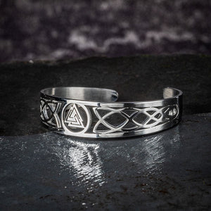 Stainless Steel Valknut and Celtic Design Bracelet-Viking Bracelet-Norse Spirit