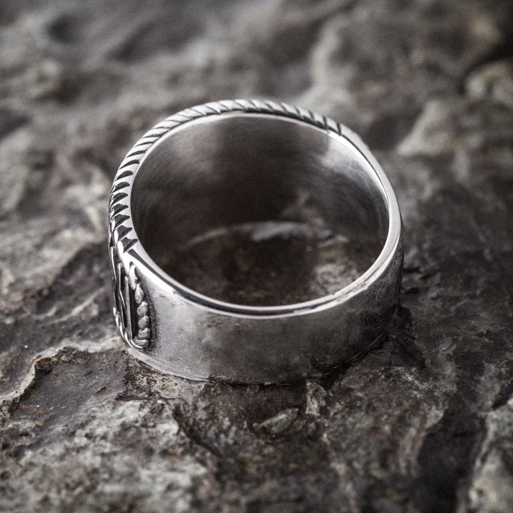 Stainless Steel Valknut and Rune Ring-Viking Ring-Norse Spirit