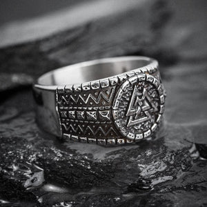 Stainless Steel Valknut Ring-Viking Ring-Norse Spirit