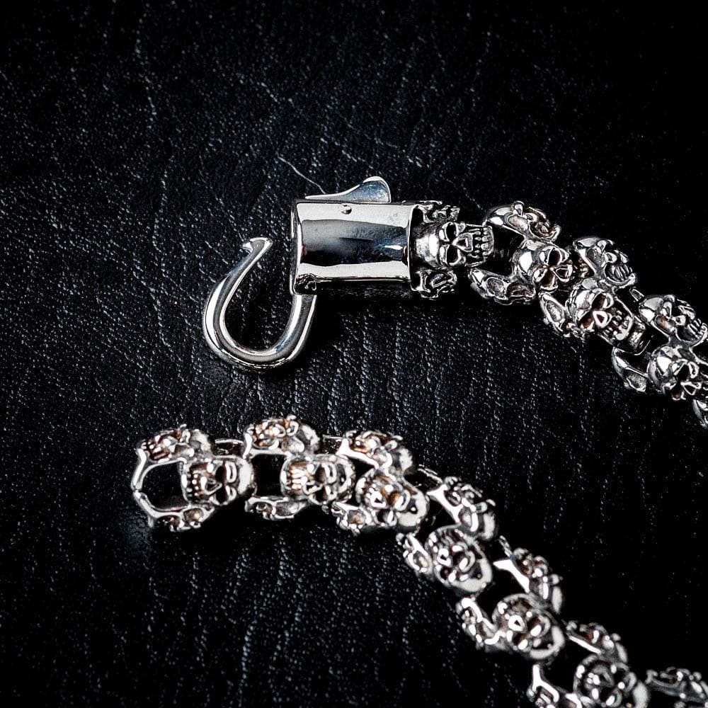 Stainless Steel Vanquished Foes Skull Bracelet-Viking Bracelet-Norse Spirit