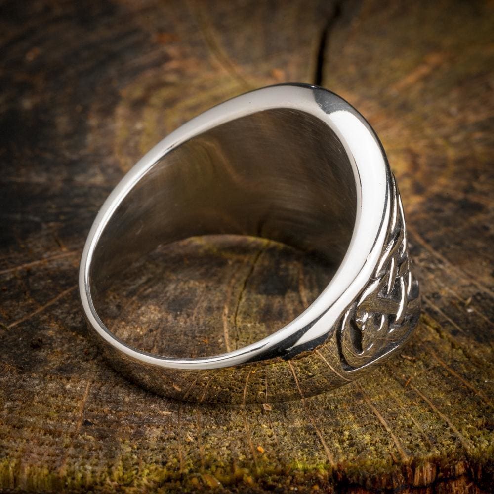 Stainless Steel Vegvisir and Celtic Knot Ring-Viking Ring-Norse Spirit