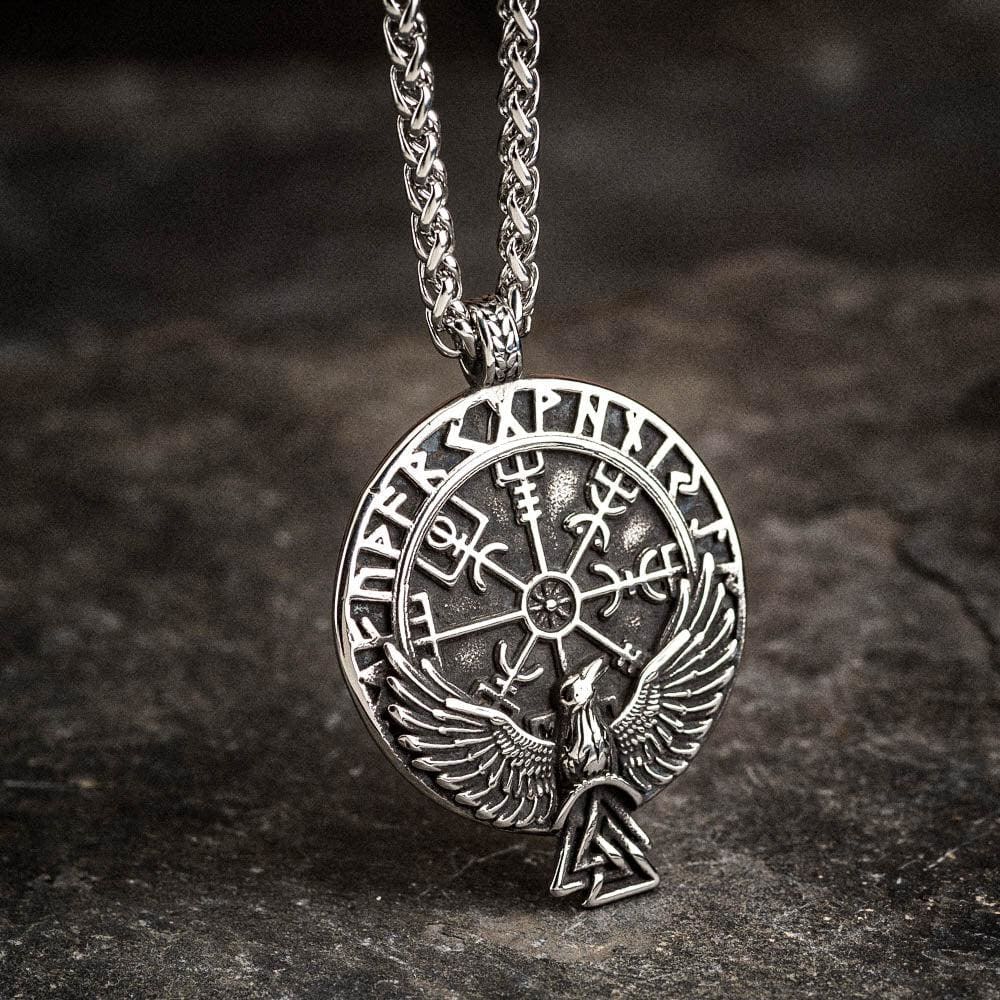 thumbnail image 2 of Celtic Hawk Necklace Stainless Steel Raven Falcon Pendant 2 of 12