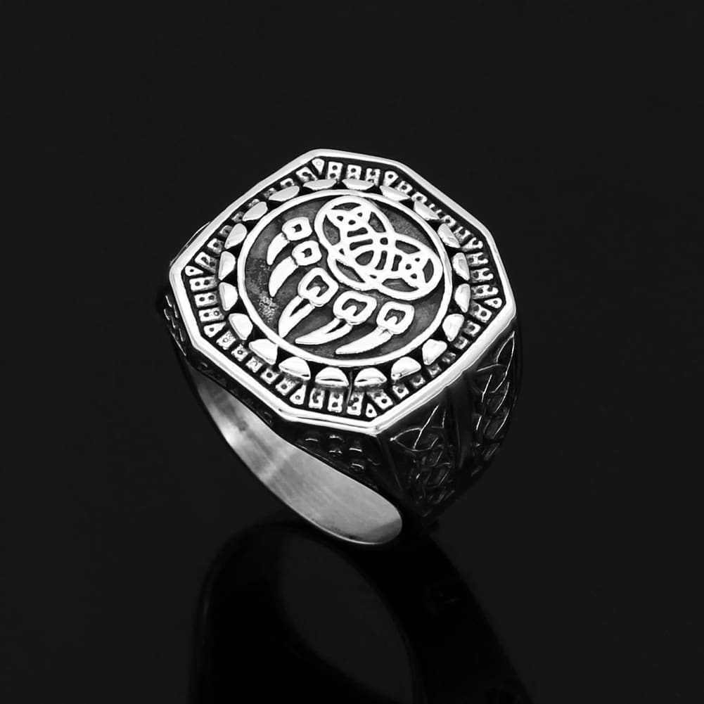 Stainless Steel Veles Signet Ring - Norse Spirit