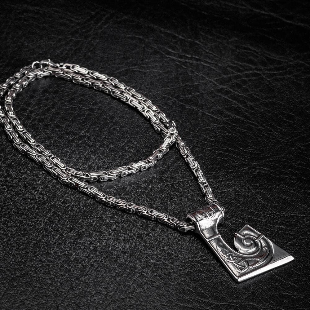 Stainless Steel Viking Axe Head Pendant-Viking Necklace-Norse Spirit