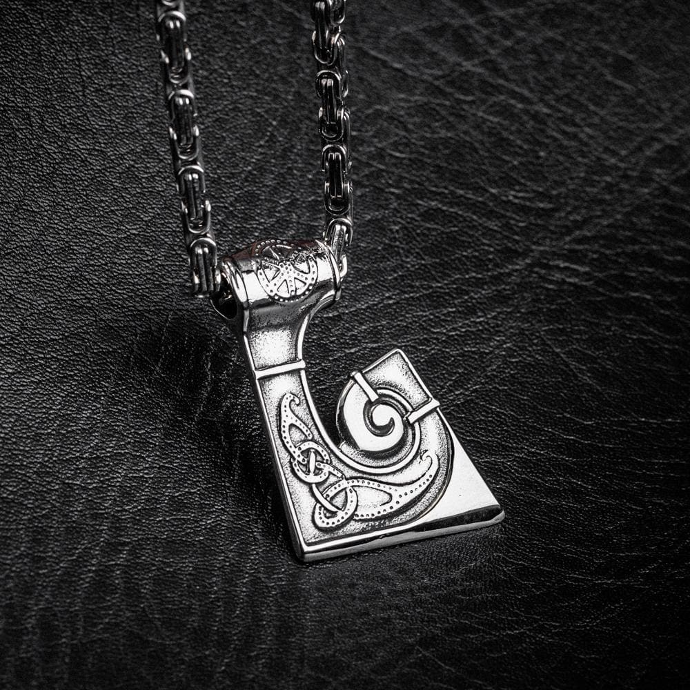 Stainless Steel Viking Axe Head Pendant-Viking Necklace-Norse Spirit