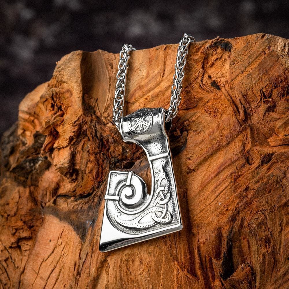 Stainless Steel Viking Axe Head Pendant-Viking Necklace-Norse Spirit