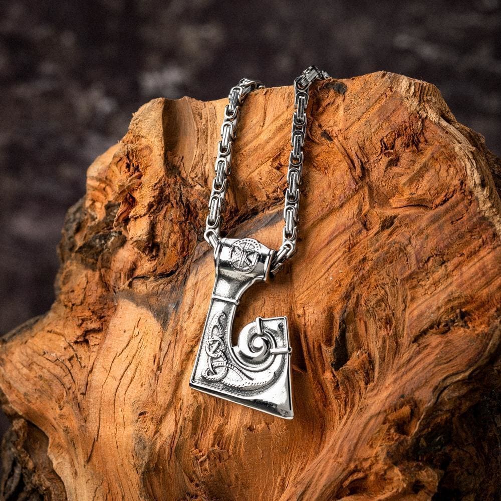 Stainless Steel Viking Axe Head Pendant-Viking Necklace-Norse Spirit