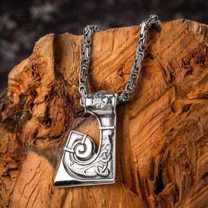 Stainless Steel Viking Axe Head Pendant-Viking Necklace-Norse Spirit