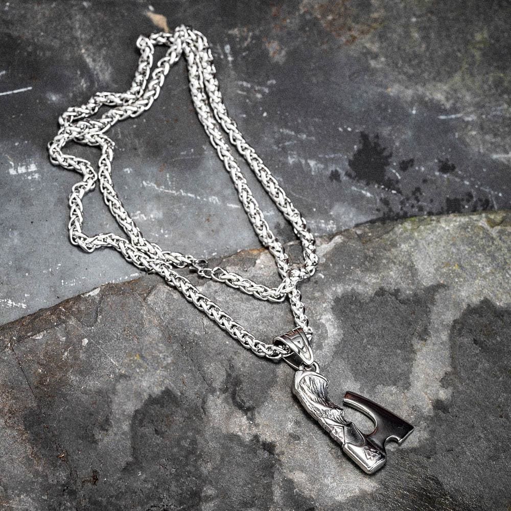 Stainless Steel Viking Axe Pendant and Bottle Opener-Viking Necklace-Norse Spirit