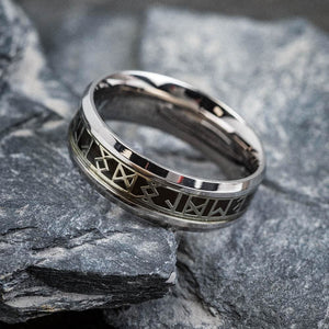 Stainless Steel Viking Elder Futhark Rune Ring-Viking Ring-Norse Spirit
