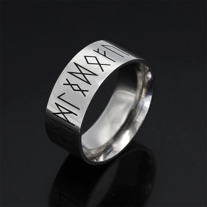 Stainless Steel Wide Rune Ring-Viking Ring-Norse Spirit