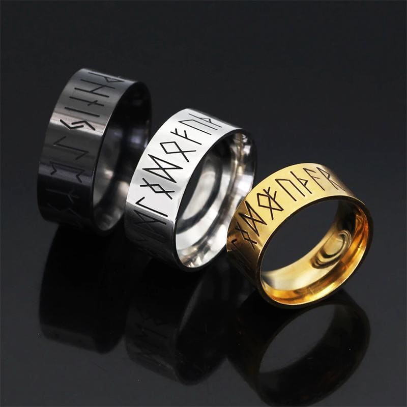 Stainless Steel Wide Rune Ring-Viking Ring-Norse Spirit