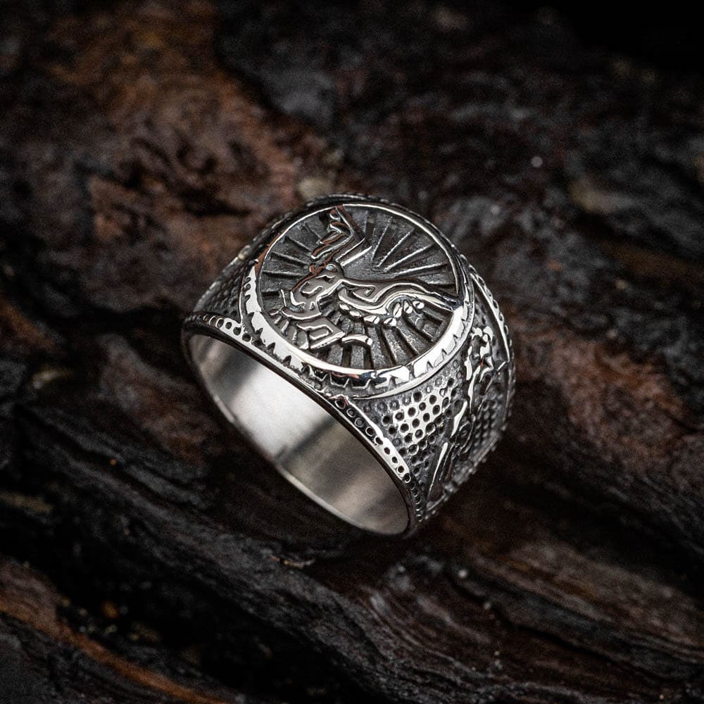 Stainless Steel Winged Raven Ring - Norse Spirit