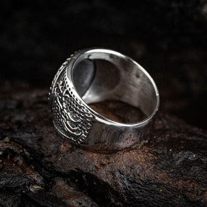 Stainless Steel Winged Raven Ring-Viking Ring-Norse Spirit