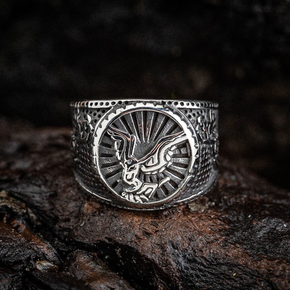 Stainless Steel Winged Raven Ring-Viking Ring-Norse Spirit