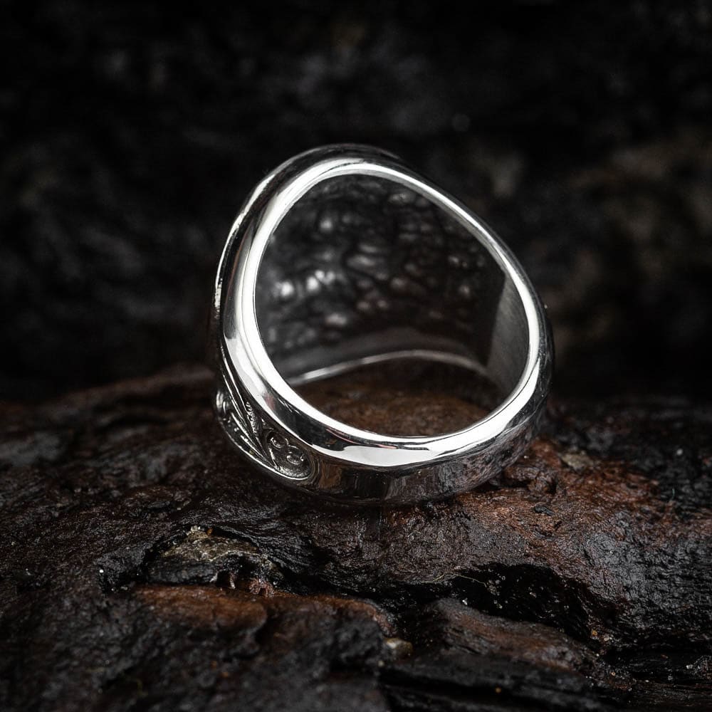 Stainless Steel Wolf Head Signet Ring-Viking Ring-Norse Spirit