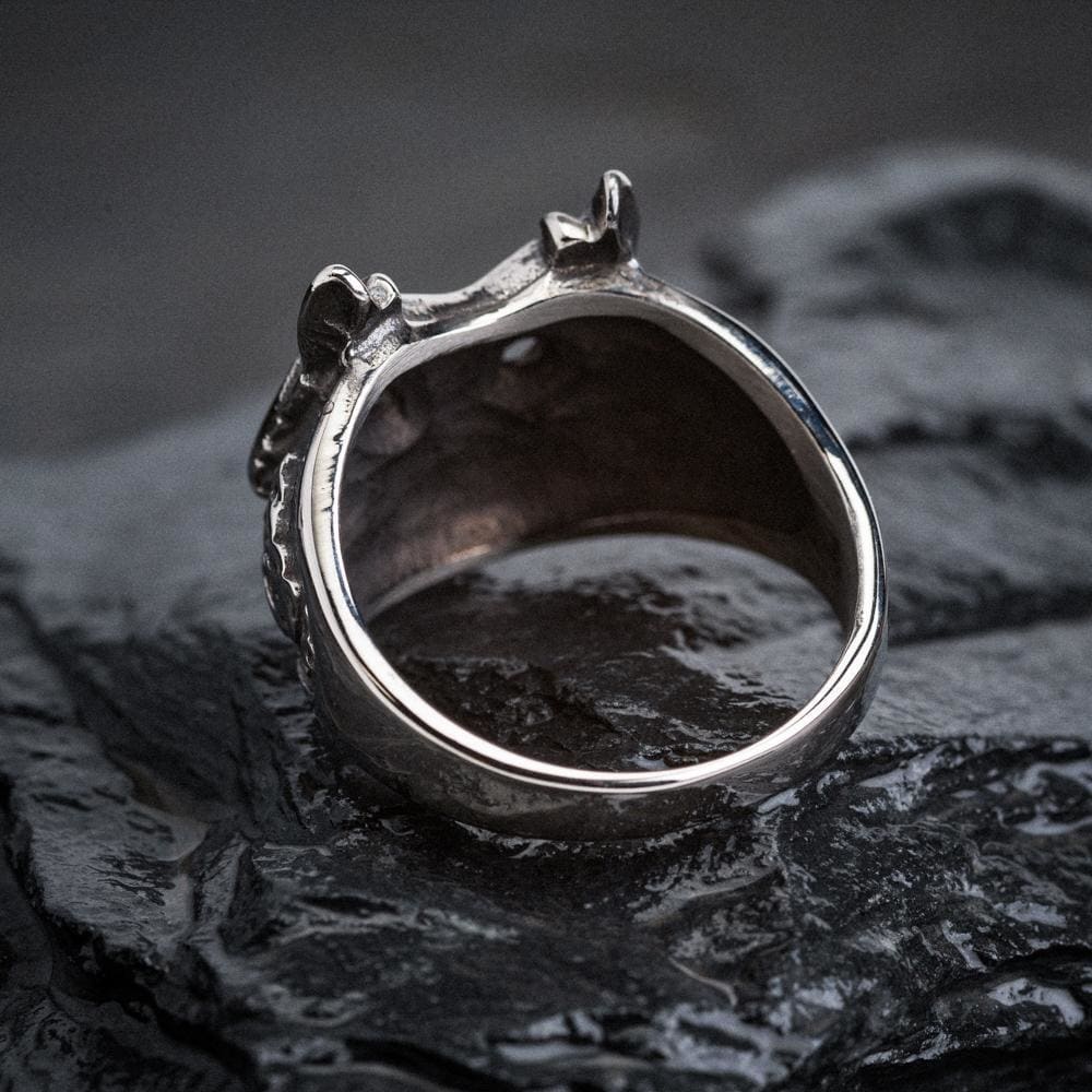Stainless Steel Wolf Head Viking Ring-Viking Ring-Norse Spirit