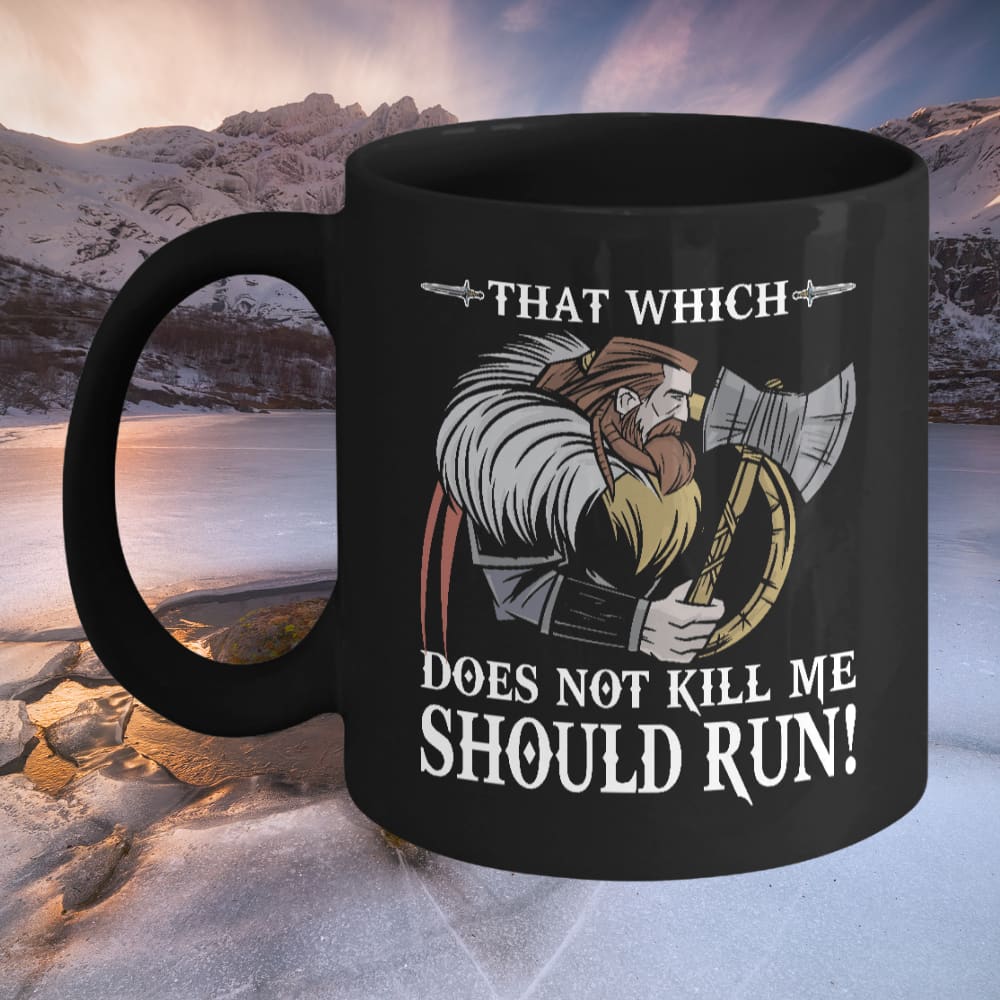 That Which Does Not Kill Me Black Mug-Mug-Norse Spirit