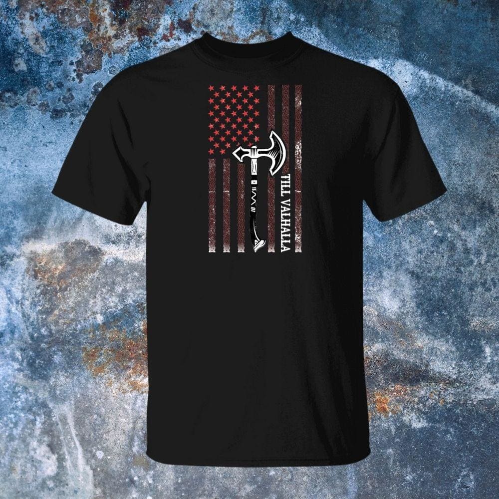 Till Valhalla Black T-Shirt-T-Shirts-Norse Spirit