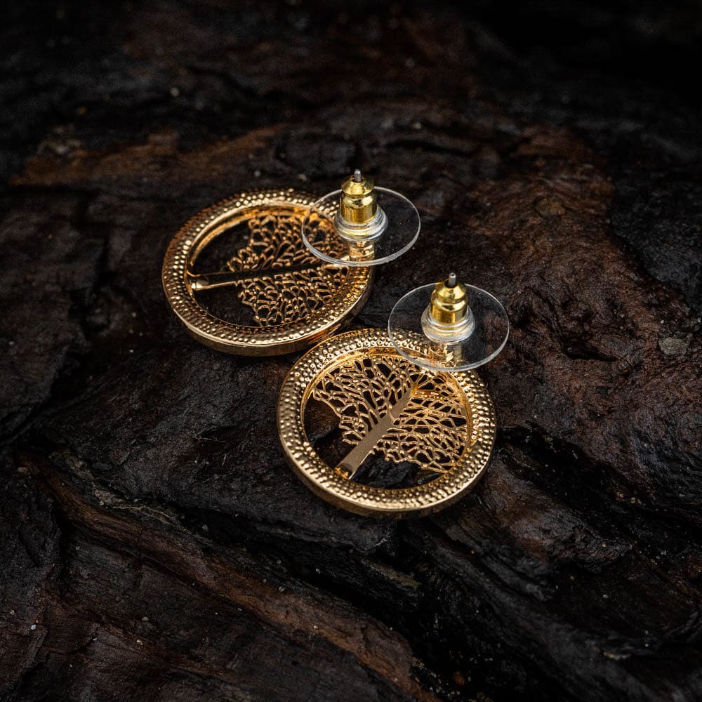 Tree of Life Cubic Zirconia Stud Earrings-Norse Spirit