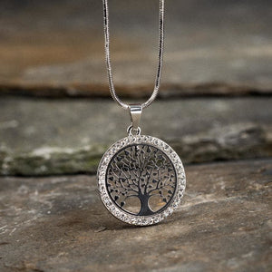 Tree of Life / Yggdrasil Ladies Pendant With Cubic Zirconia - Norse Spirit